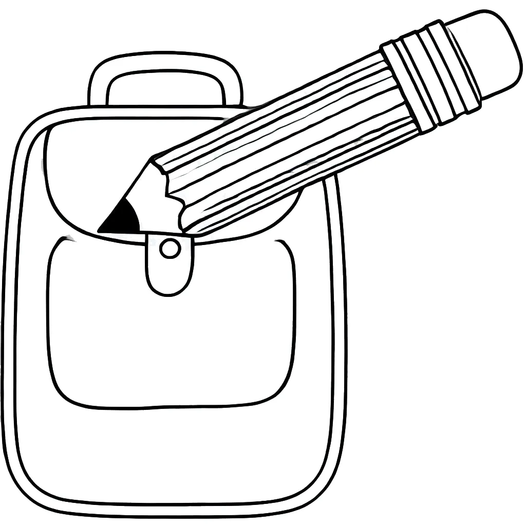 coloriage Cartable educatif pour enfant