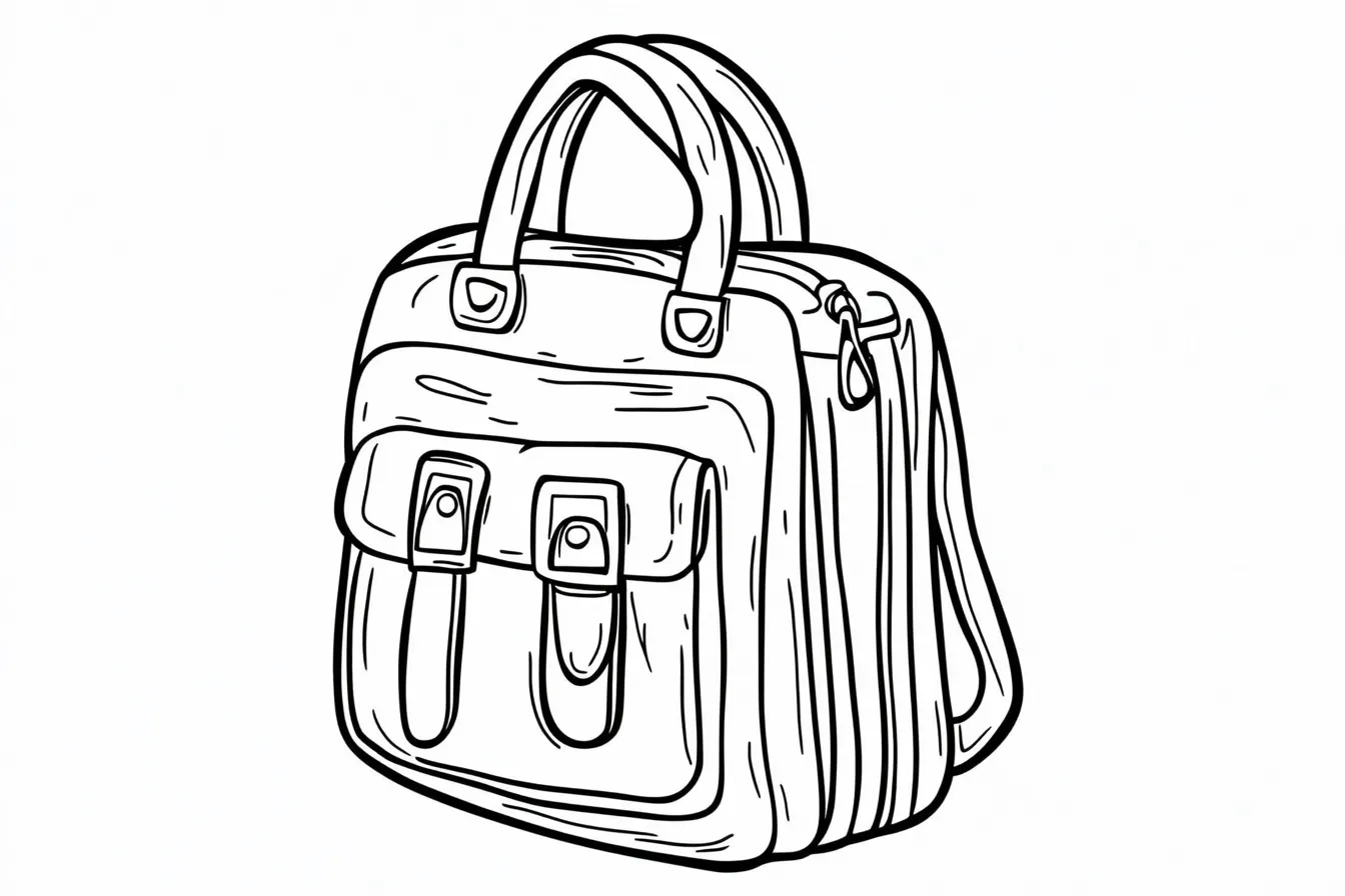 coloriage Cartable et decoupage a imprimer gratuit