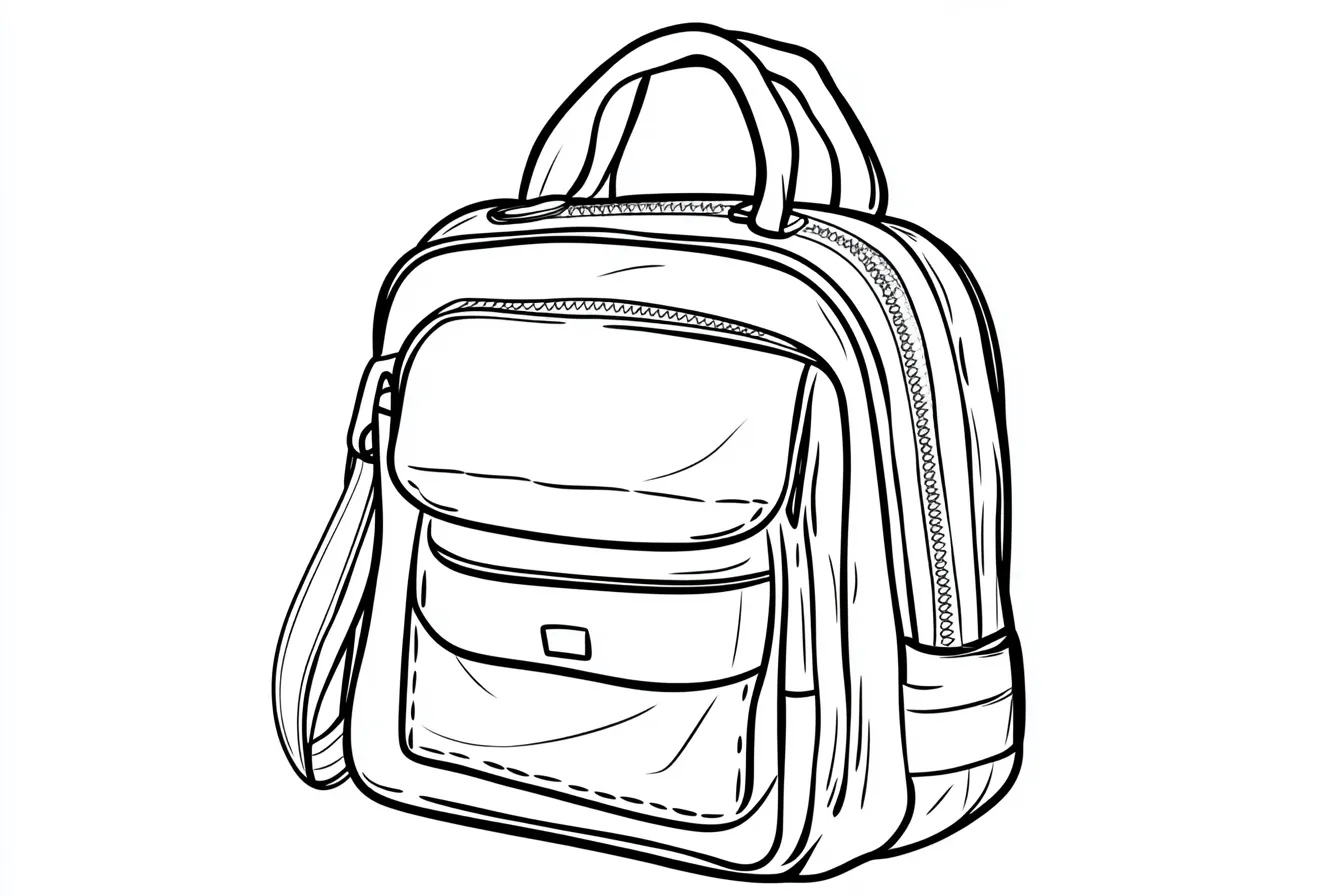 coloriage Cartable a imprimer gratuit