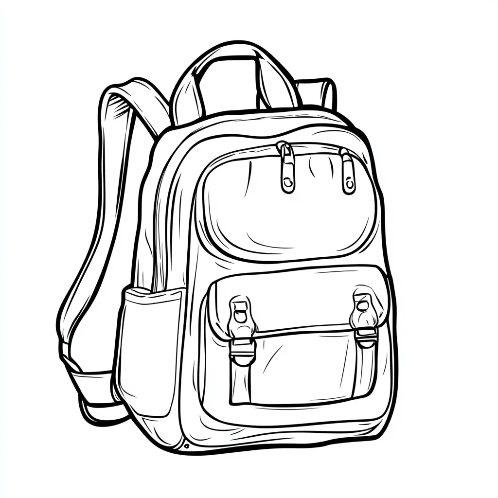 image de coloriage Cartable pour enfant