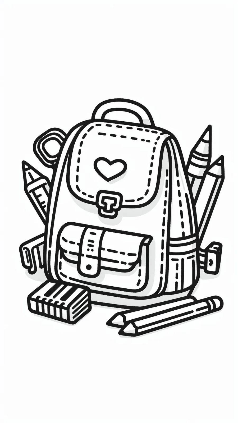 coloriage Cartable d'enfant a imprimer