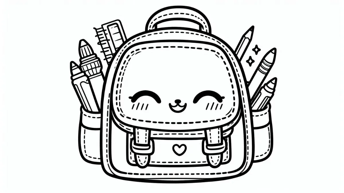 coloriage Cartable pour enfant de à imprimer