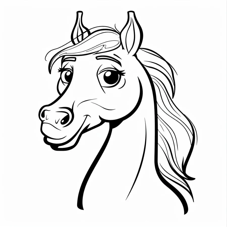 coloriage Cheval à imprimer pour enfant de 6 ans