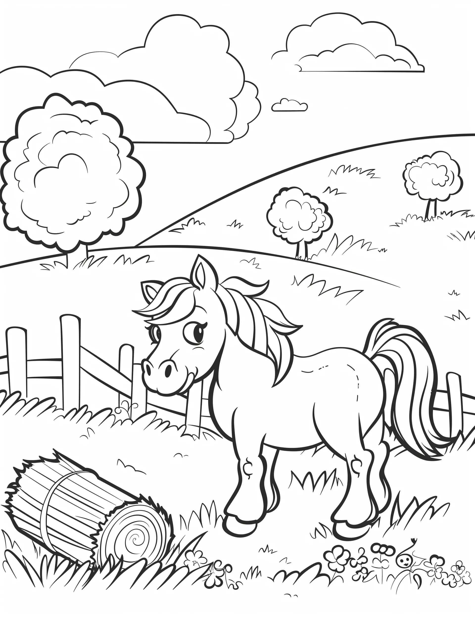 coloriage Cheval gratuit à imprimer