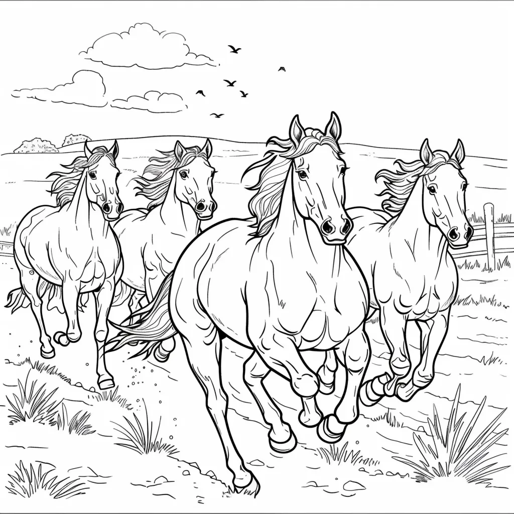 coloriage Cheval d'enfant a imprimer