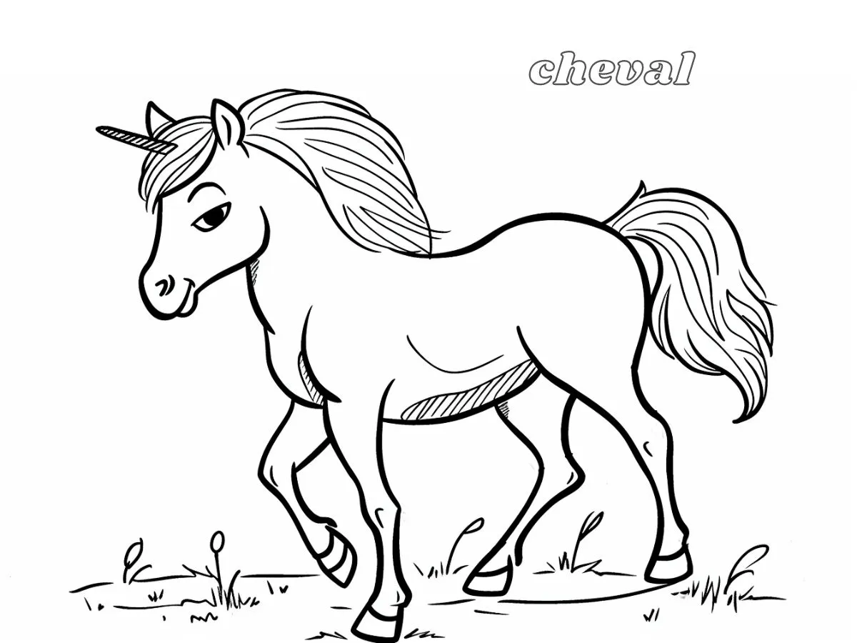 coloriage Cheval à imprimer pour enfant de 10 ans