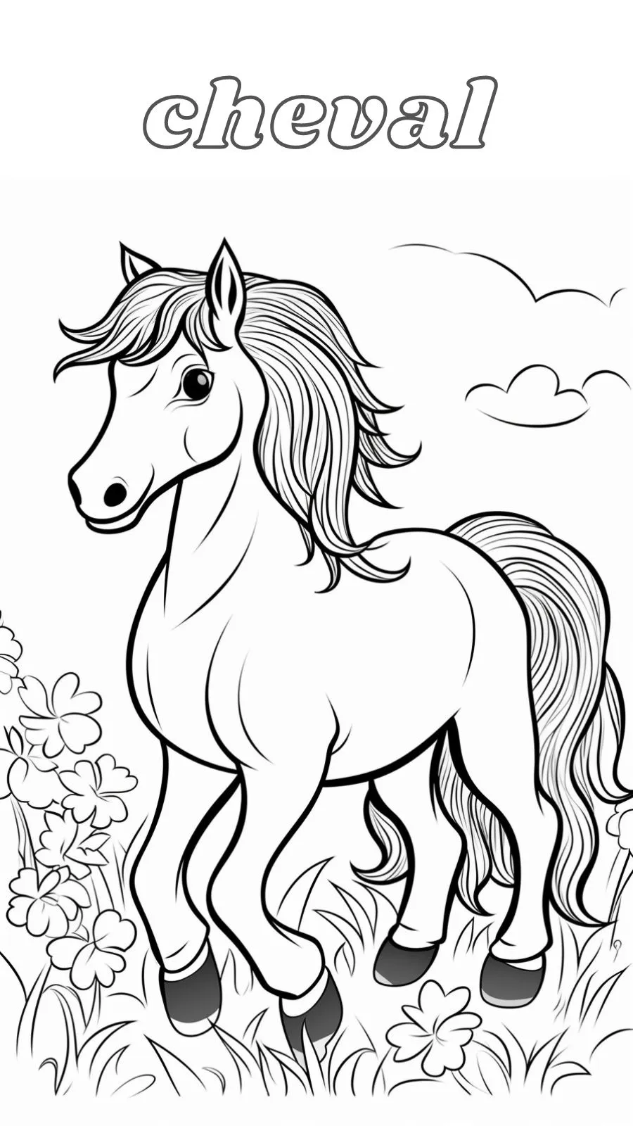 coloriage Cheval et decoupage