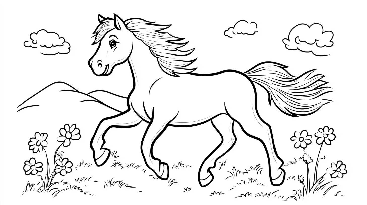 coloriage Cheval pour enfants à imprimer