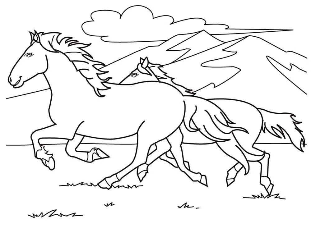 coloriage Chevaux gratuit à imprimer