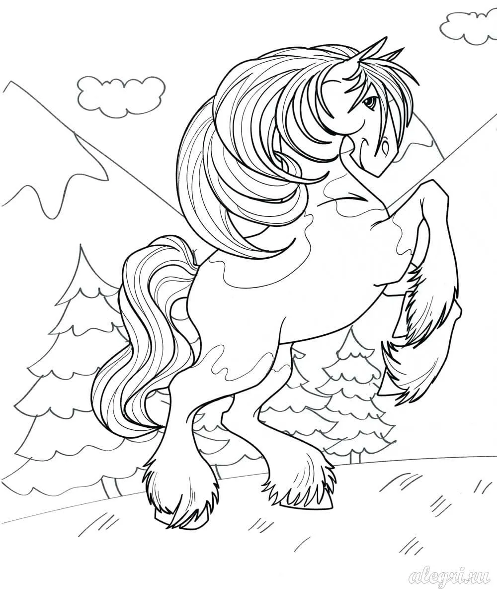 coloriage Chevaux pour primaire