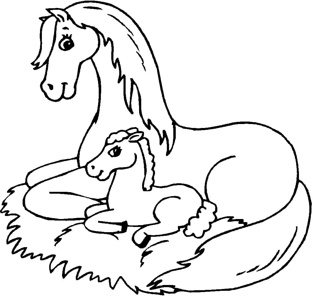 coloriage Chevaux et decoupage a imprimer gratuit