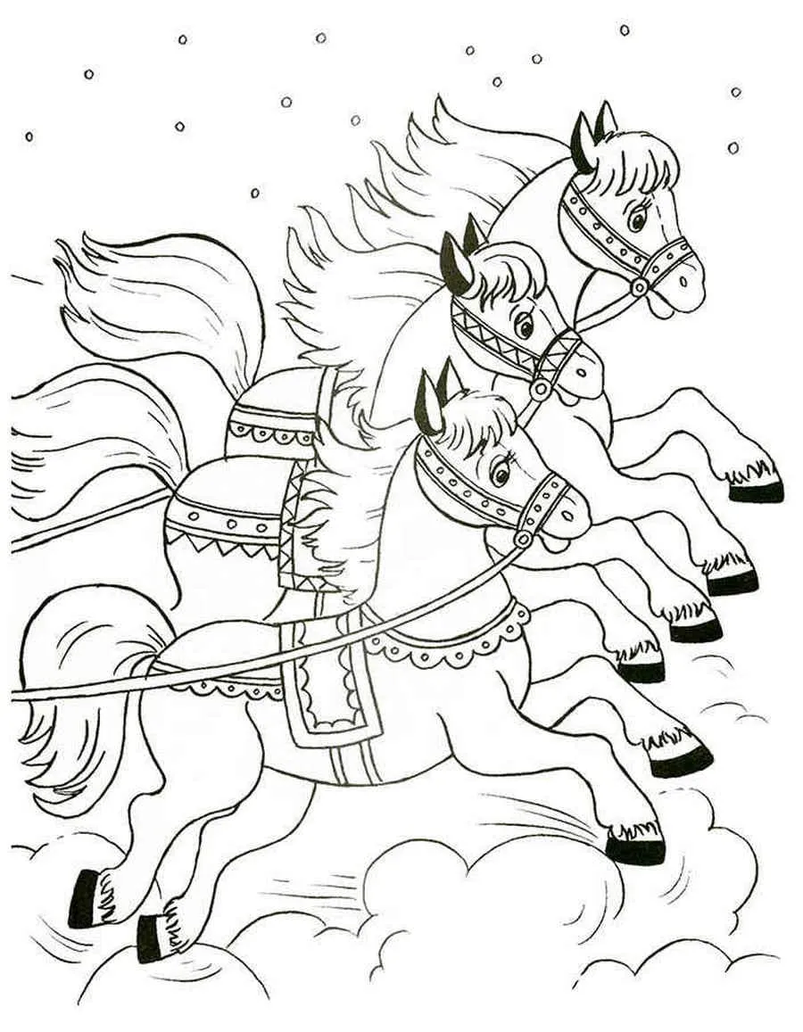 coloriage Chevaux pour enfant à imprimer