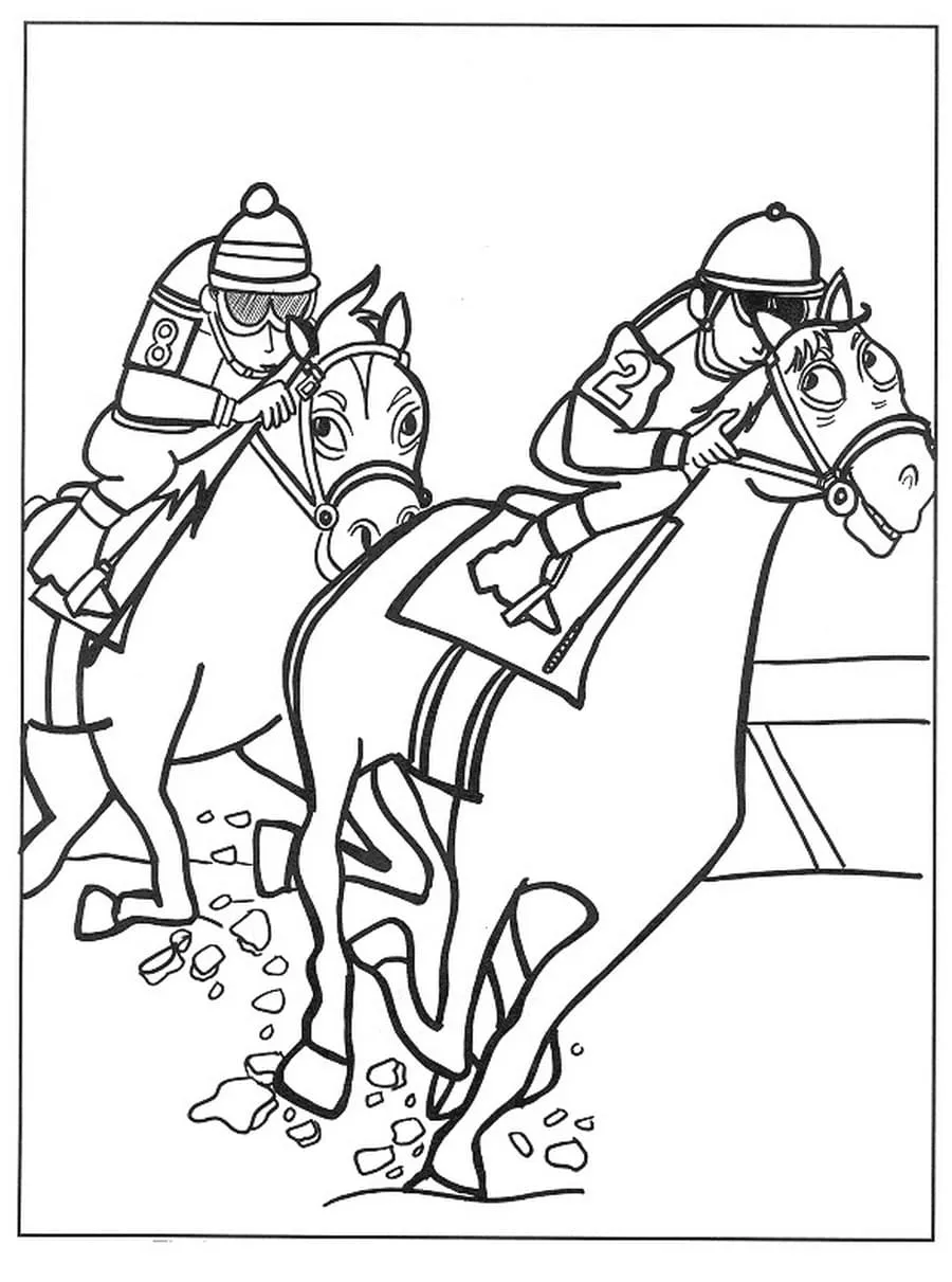 coloriage Chevaux à imprimer pour enfant de 7 ans