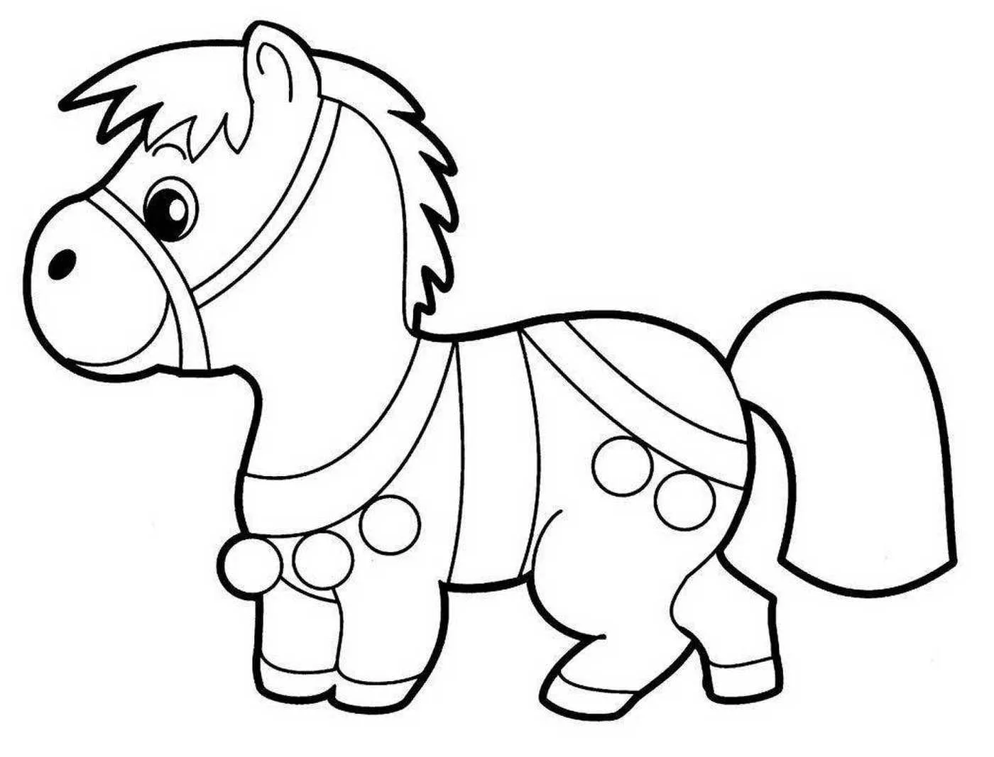 coloriage Chevaux et decoupage a imprimer gratuit 1