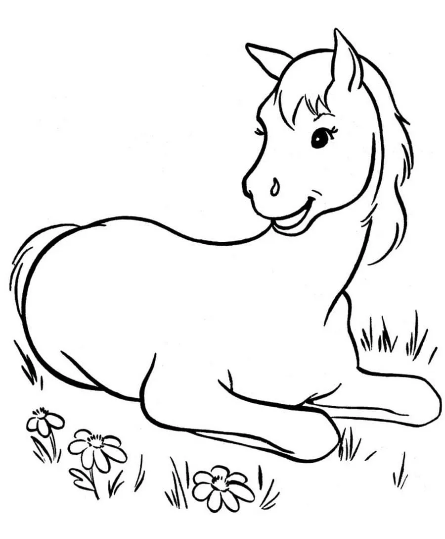 image de coloriage Chevaux pour enfant