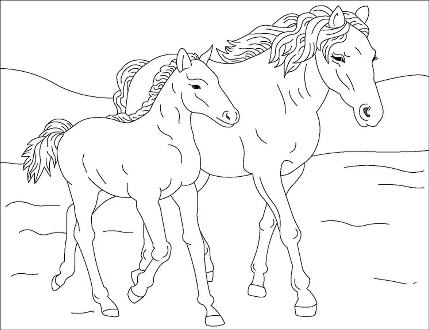 coloriage Chevaux à imprimer kawaii