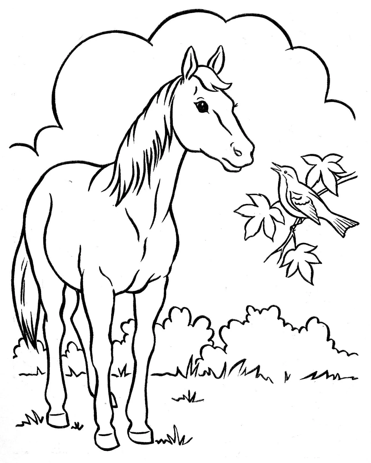 coloriage Chevaux pour enfant de 2 ans