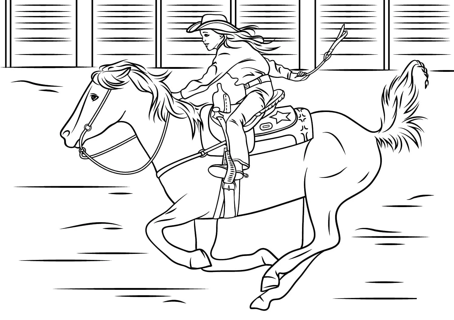 coloriage Chevaux à imprimer pour enfant de 9 ans