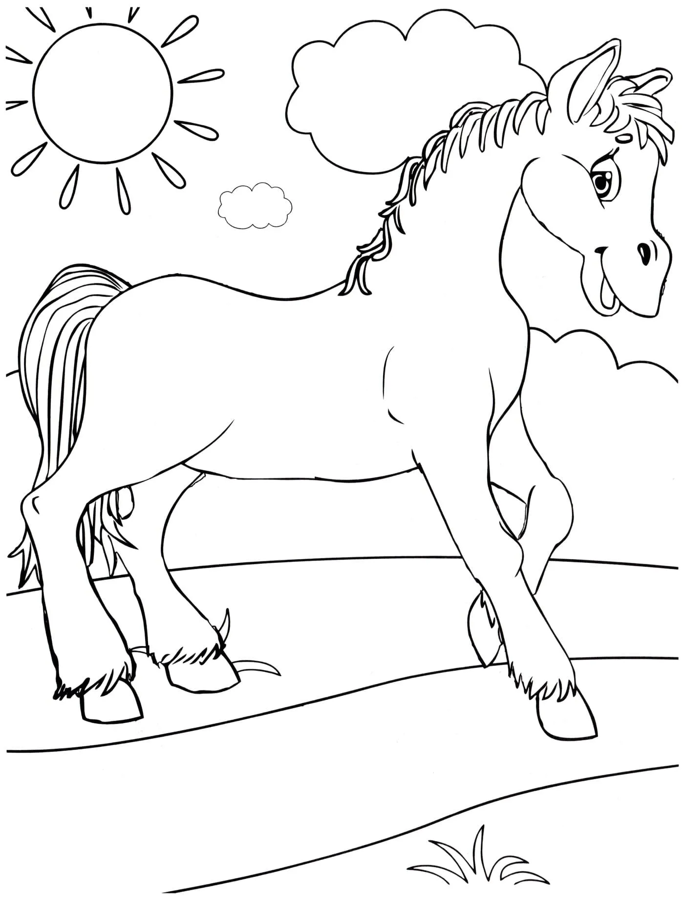 coloriage Chevaux gratuit pour enfants