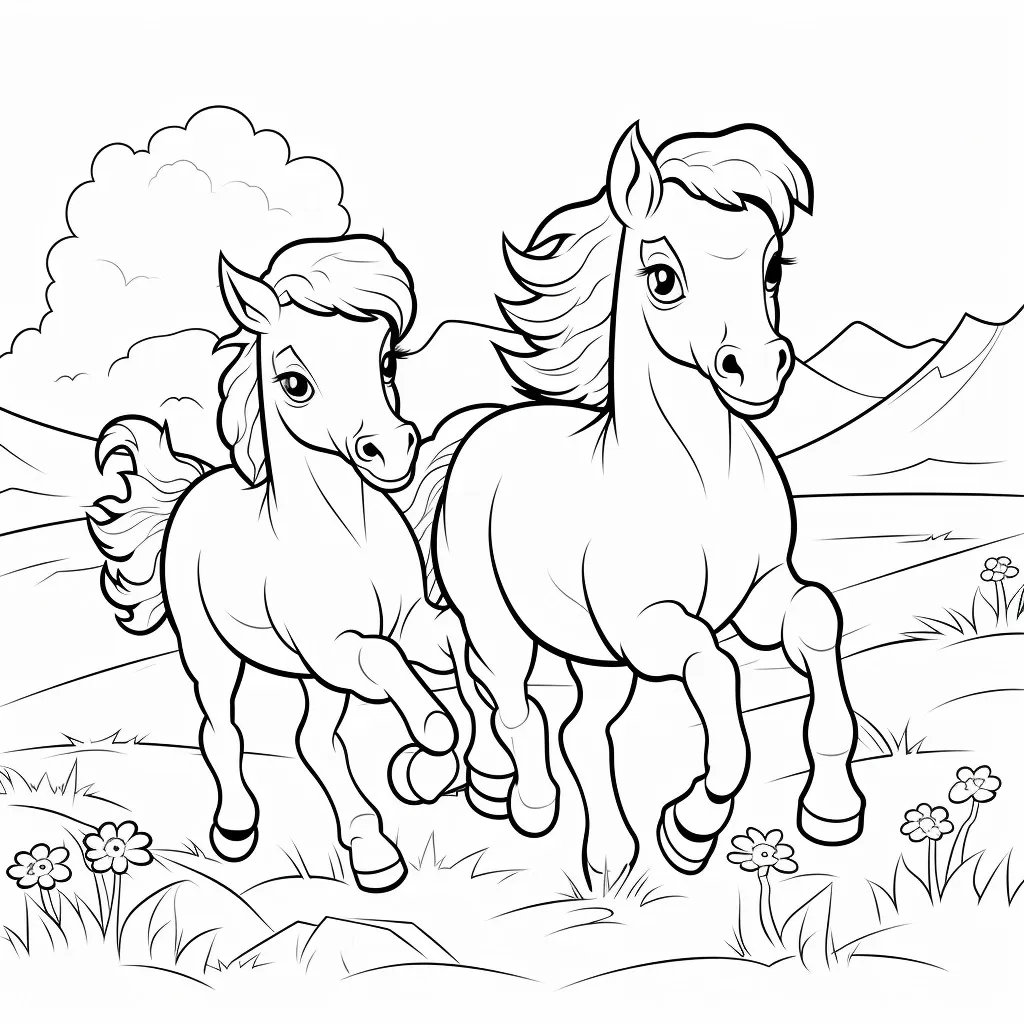 imprimer coloriage Chevaux pour enfant