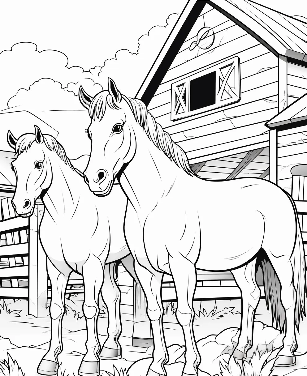 coloriage Chevaux à imprimer pour enfant de 10 ans