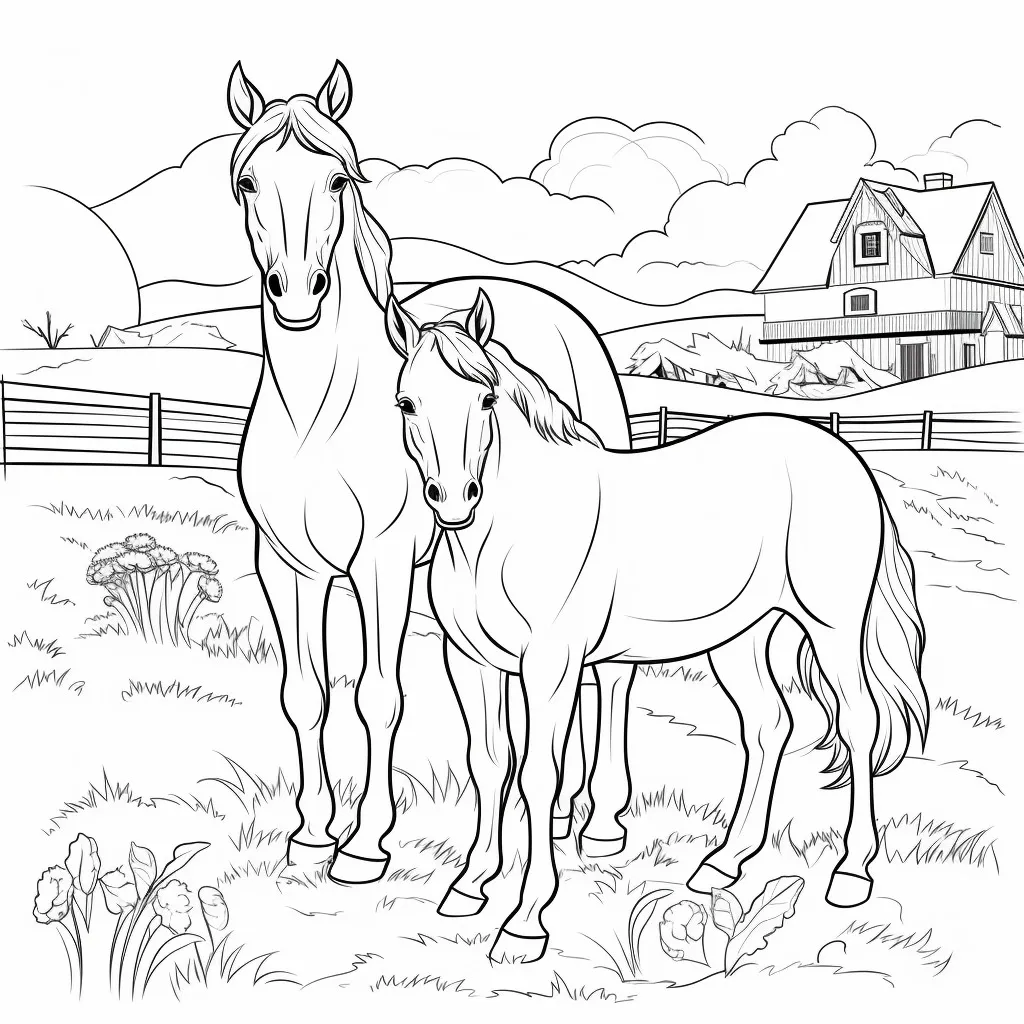 image de coloriage Chevaux pour enfant 1