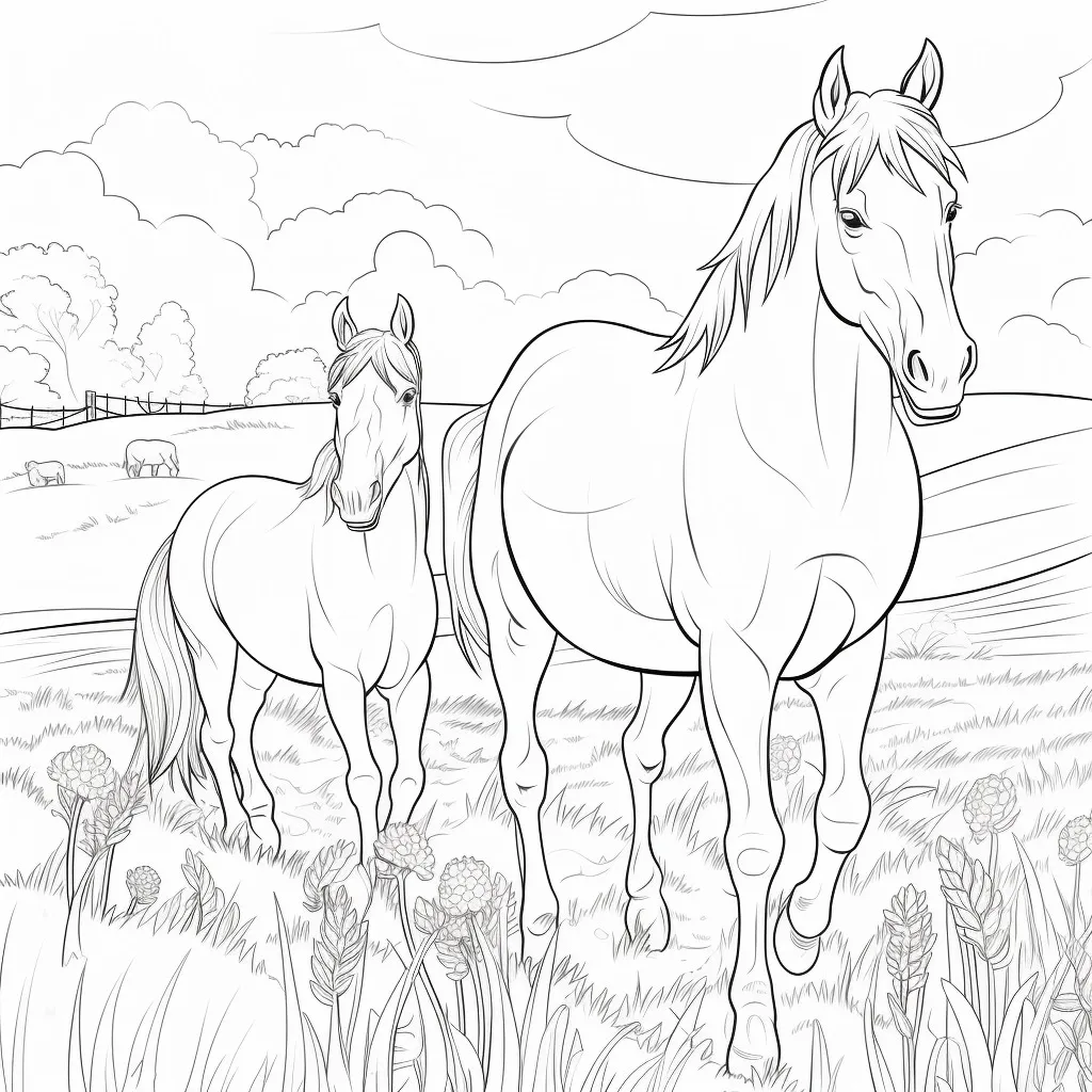 imprimer coloriage Chevaux pour enfant 1