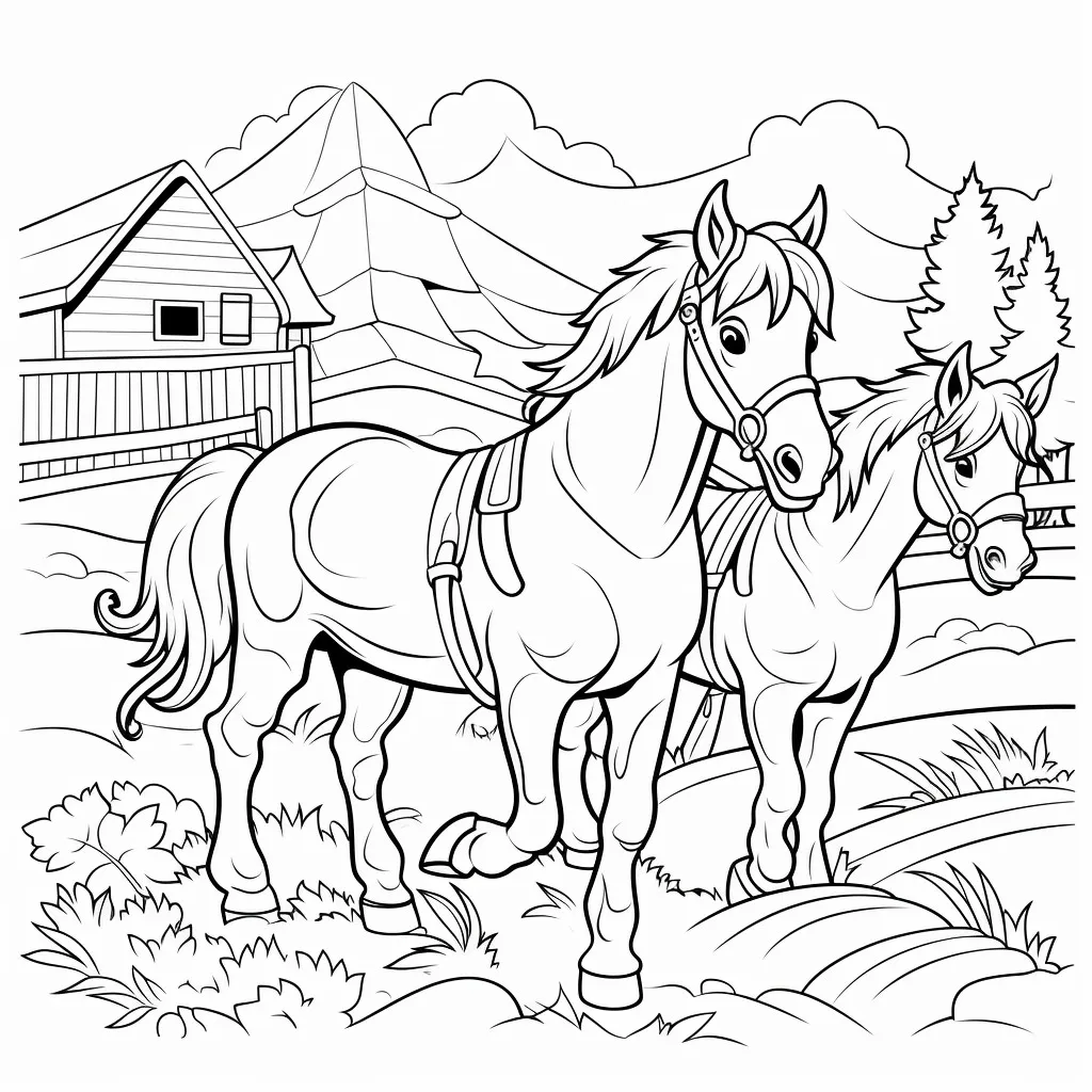 coloriage Chevaux à imprimer pdf gratuit 3