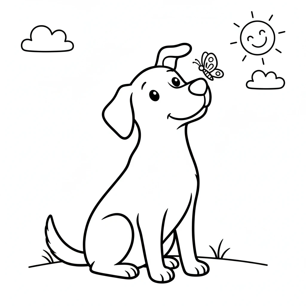 coloriage Chien a imprimer pour enfant de 4 ans