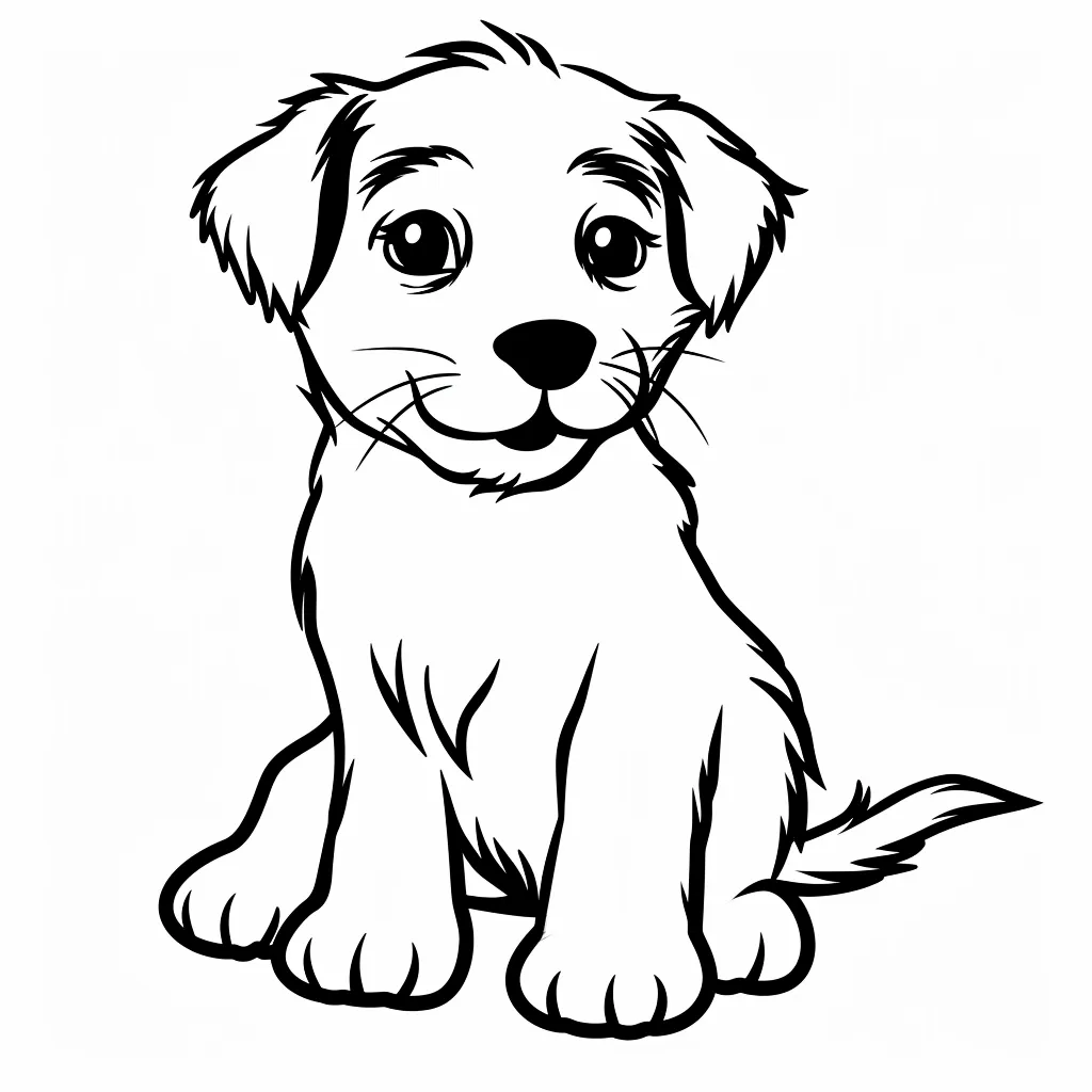 coloriage Chien à imprimer pour enfant de 6 ans 1