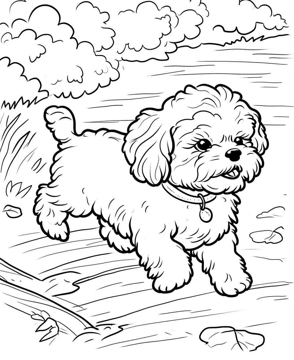 coloriage Chien à imprimer pour enfant de 3 ans 2