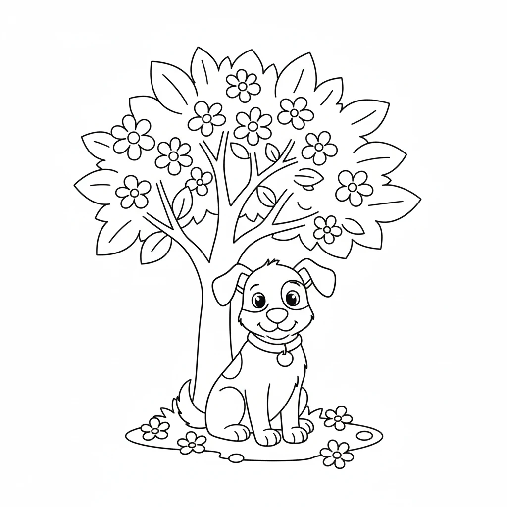 coloriage Chien pour enfants a imprimer