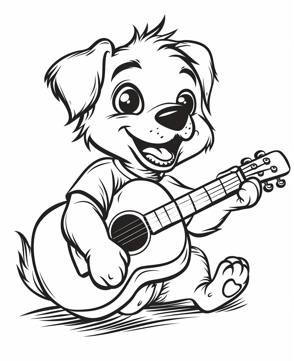 coloriage Chien gratuit pour enfants 1