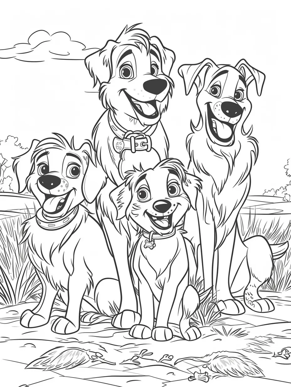 coloriage Chien et découpage à imprimer 1