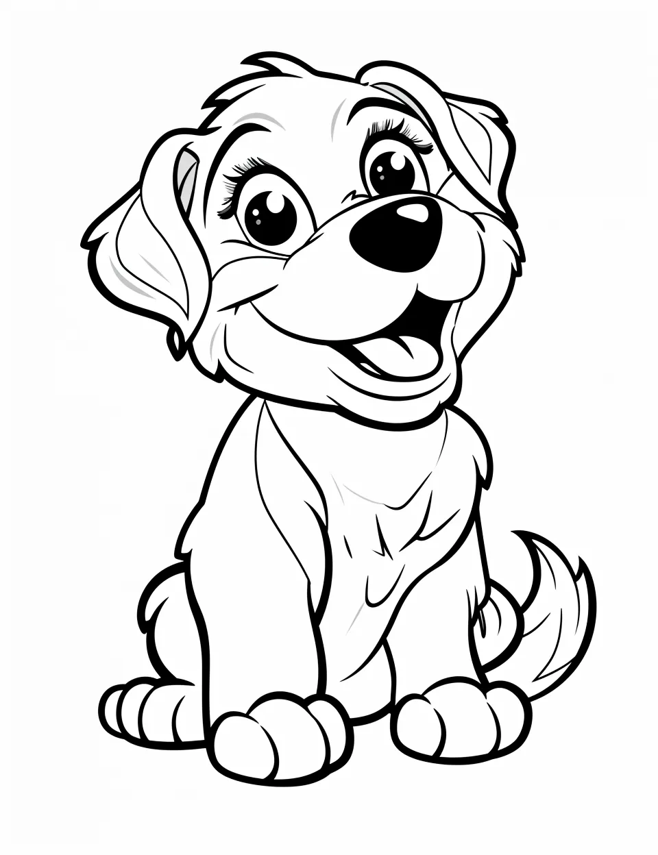 coloriage Chien à imprimer pour enfant de 8 ans