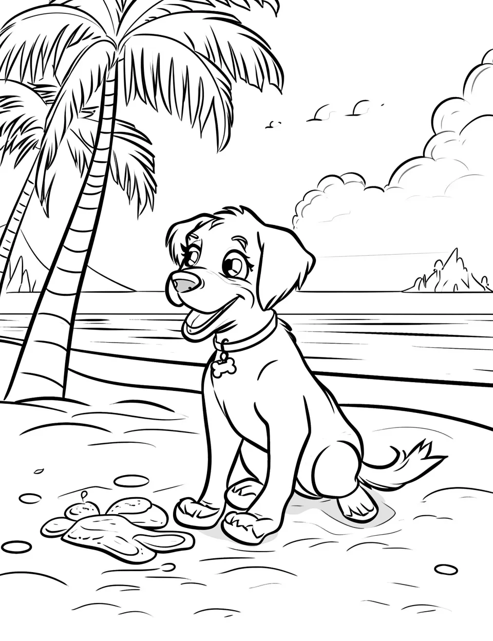 coloriage Chien a imprimer pour enfant de 4 ans 1