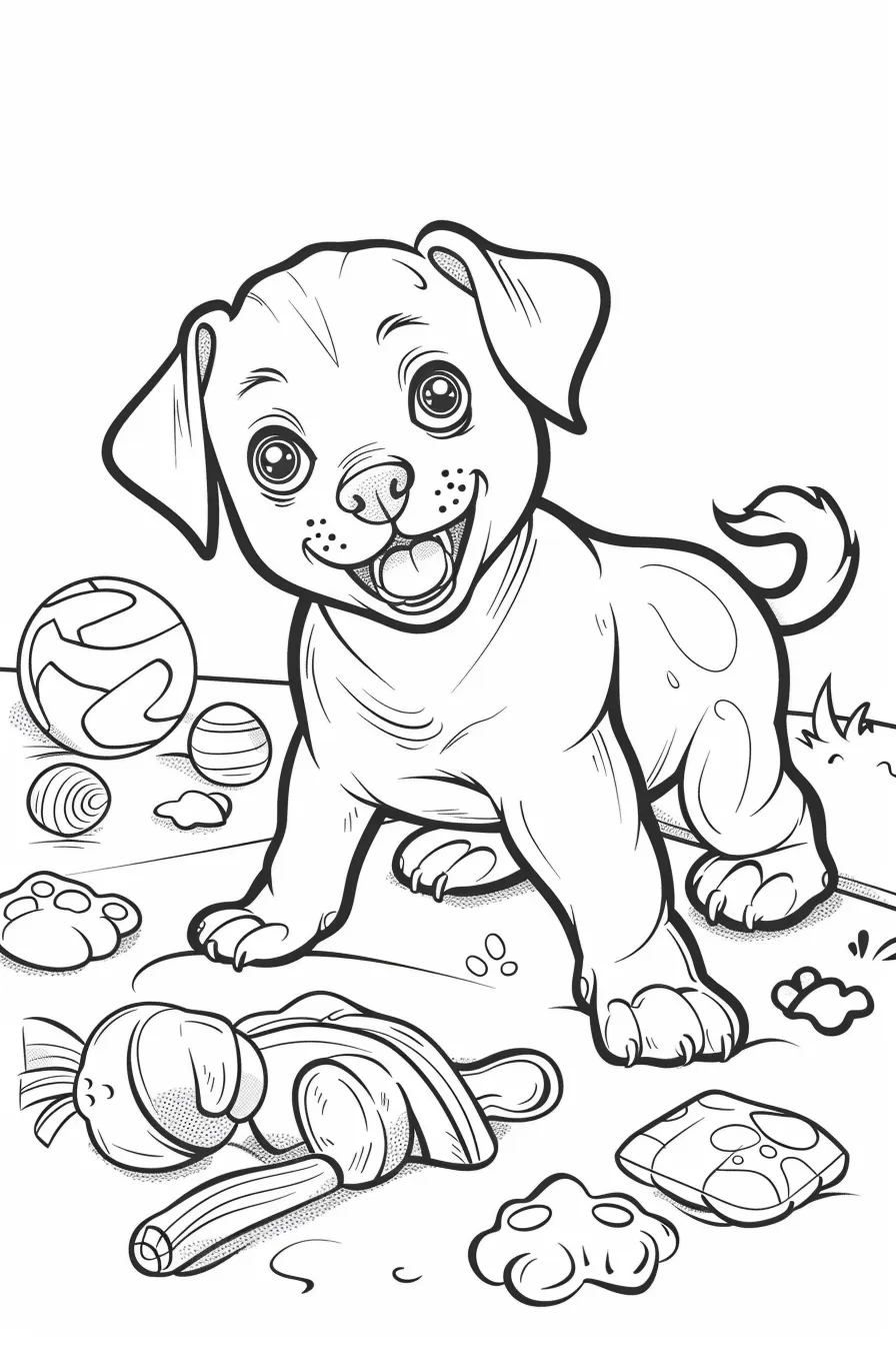 coloriage Chien à imprimer pour enfant de 3 ans 1