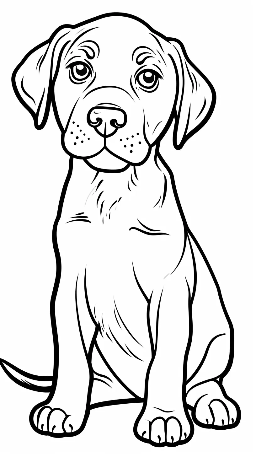 coloriage Chien à imprimer kawaii 1