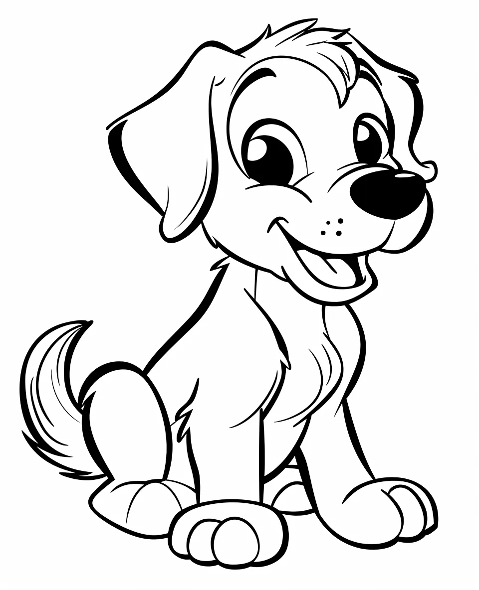 coloriage Chien à imprimer pour enfant de 6 ans