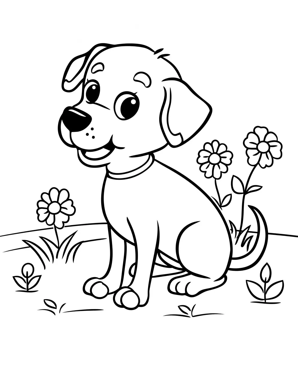 coloriage Chien à imprimer pour enfants 1