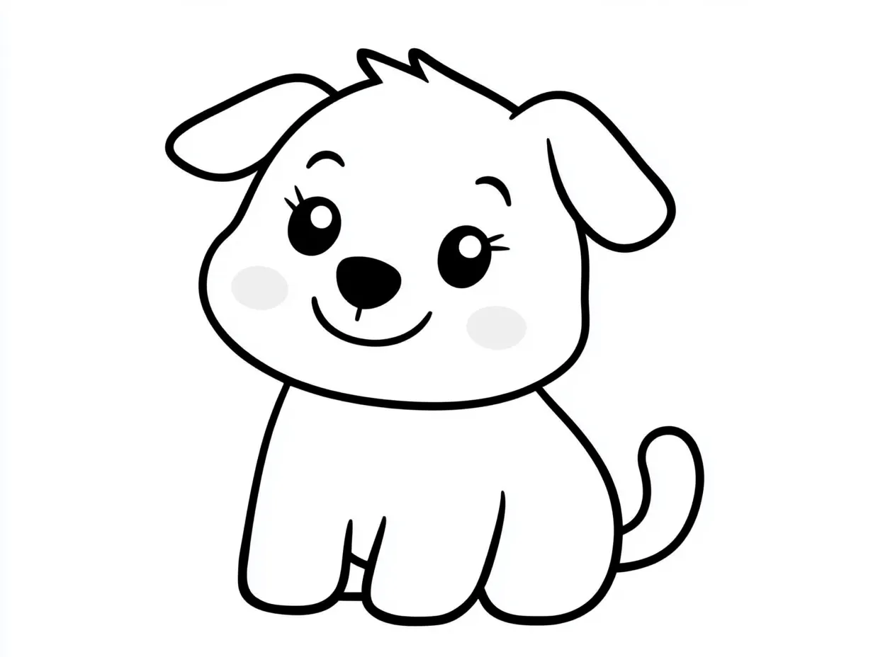 image pour coloriage Chien Kawaii enfant