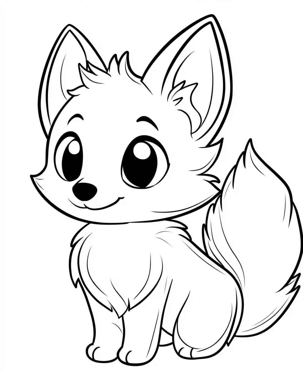 coloriage Chien Kawaii a dessiner en ligne 1