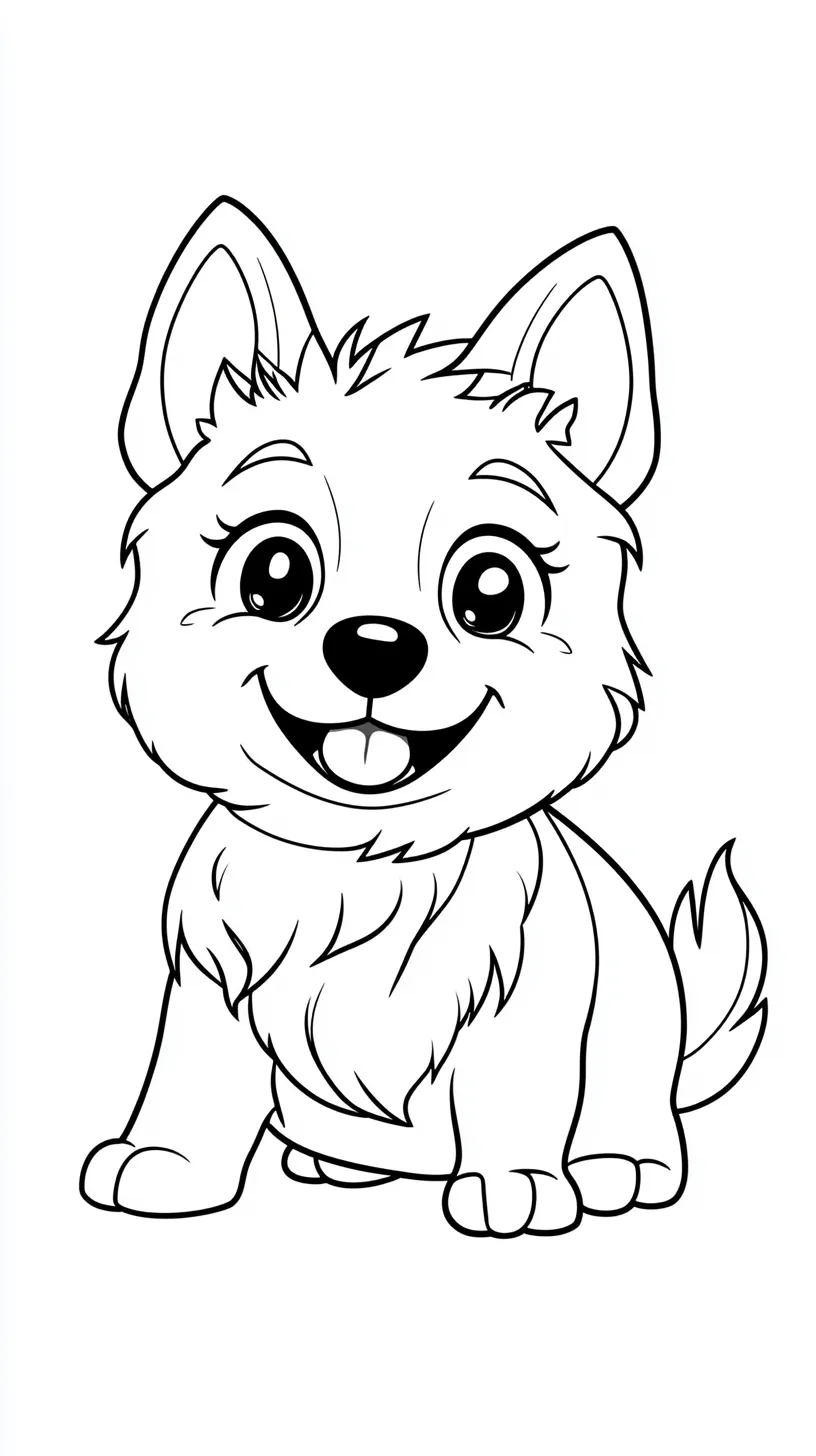 coloriage Chien Kawaii pour enfant