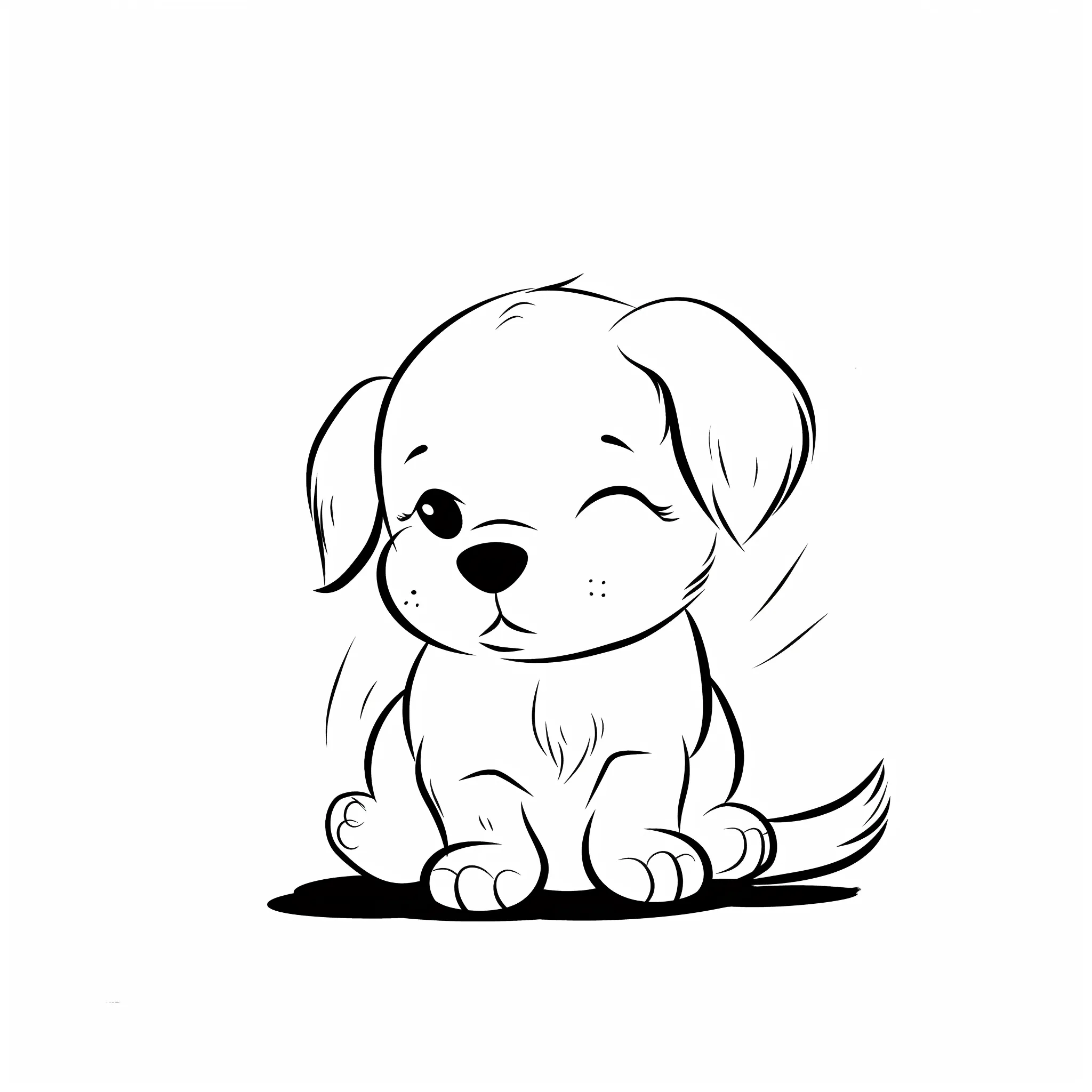 coloriage Chien Kawaii et dessins