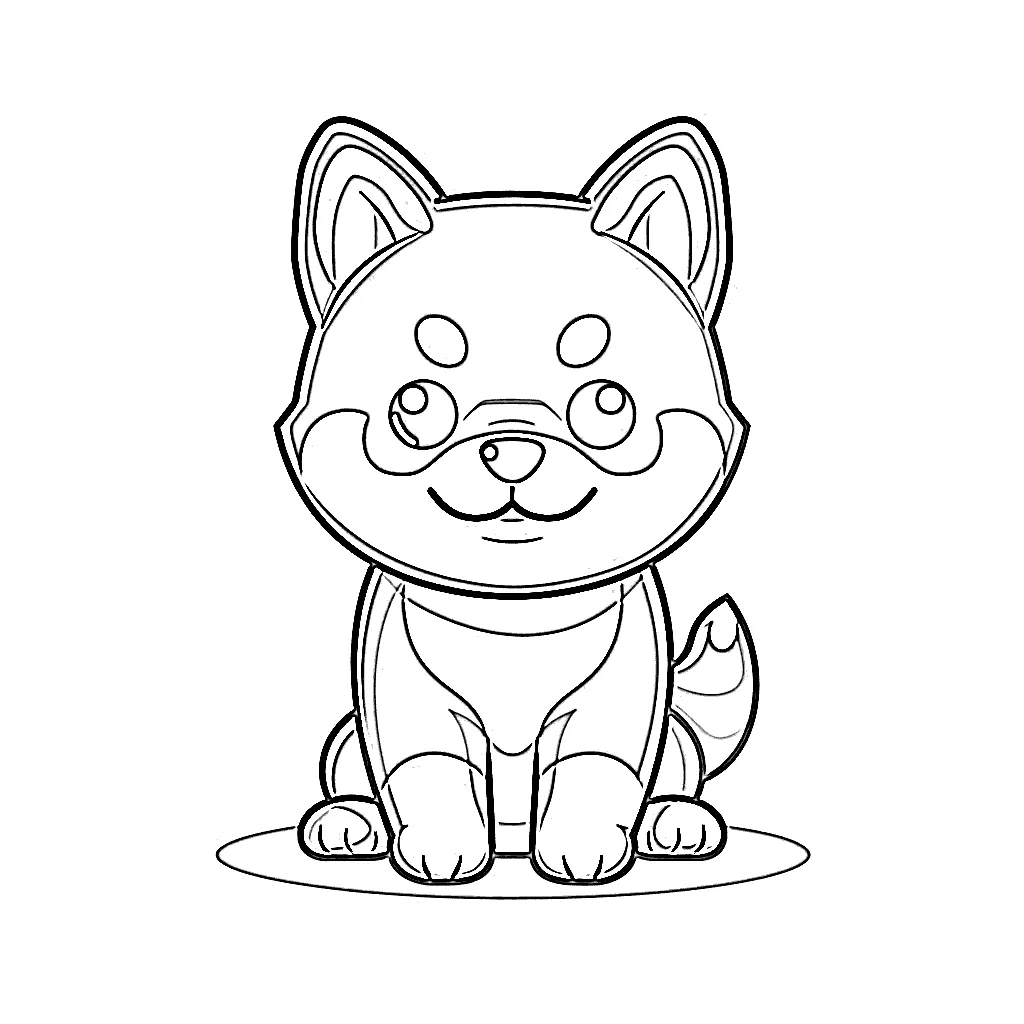 coloriage Chien Kawaii a telecharger