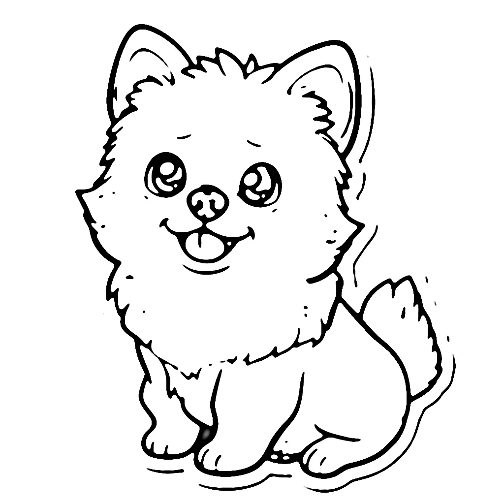 coloriage Chien Kawaii pour enfant de 3 ans 1