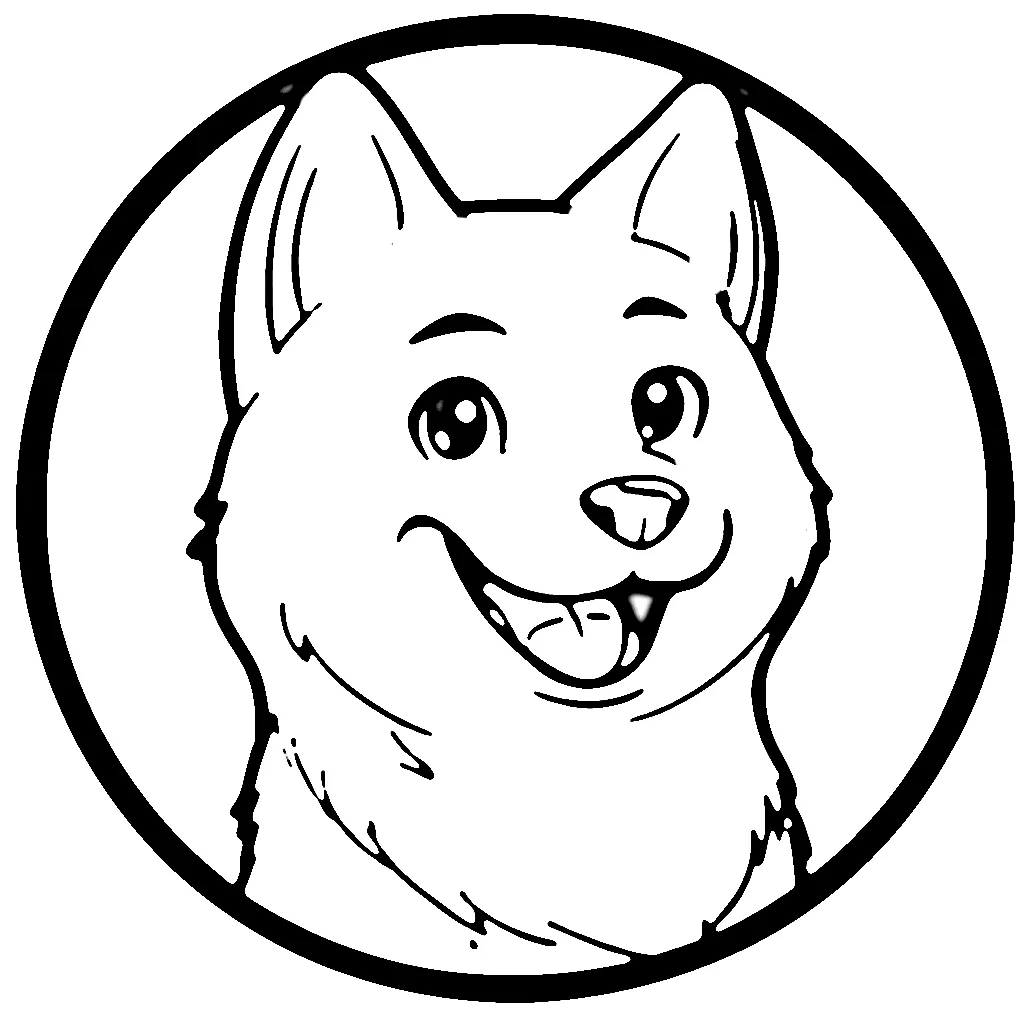 image de coloriage Chien Kawaii pour enfant 2