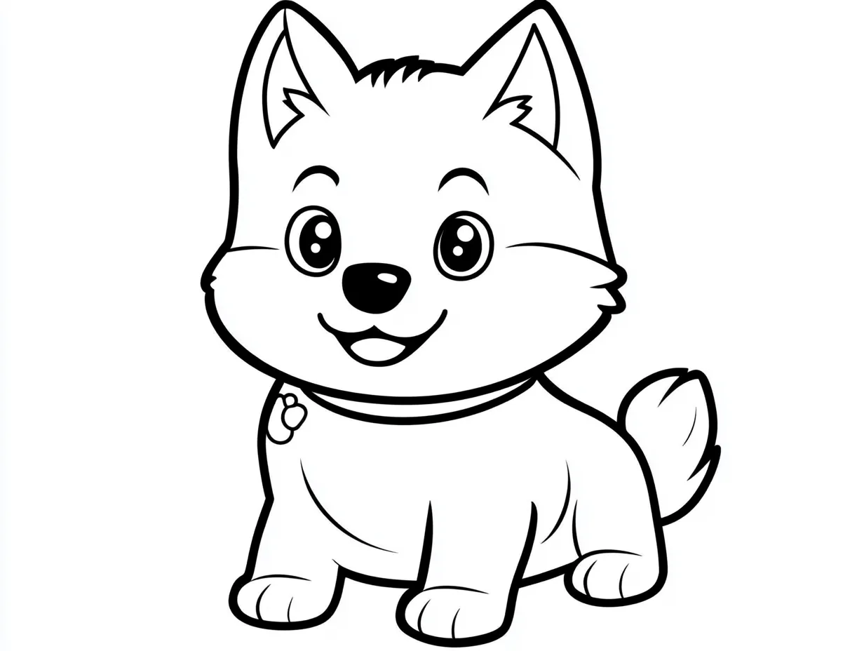 coloriage Chien Kawaii a dessiner et imprimer 1