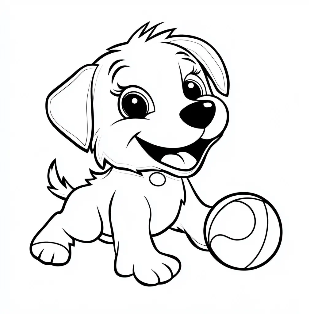 coloriage Chien Kawaii à imprimer pour enfant de 10 ans