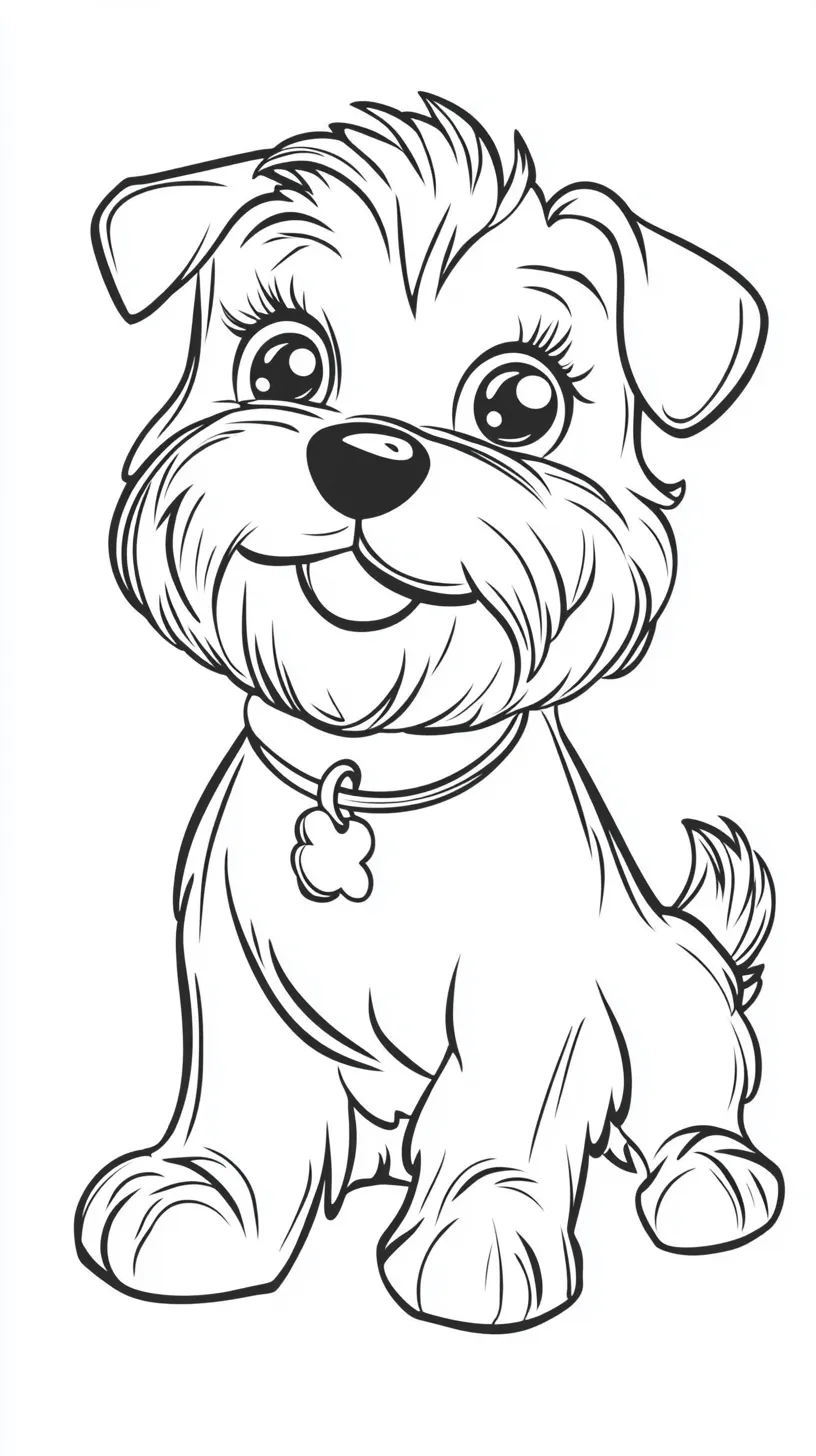 coloriage Chien Kawaii gratuit en ligne